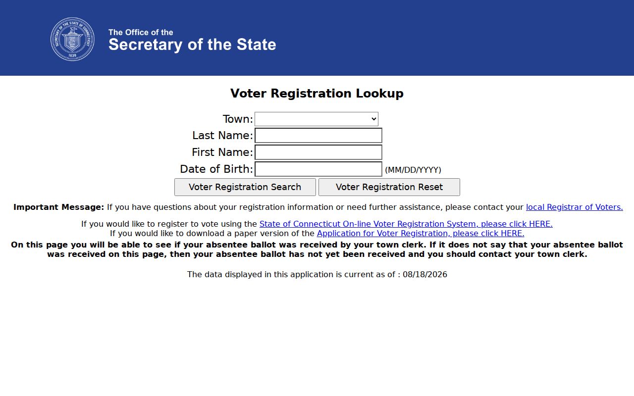 Bloomfield residents directory voter registration lookup